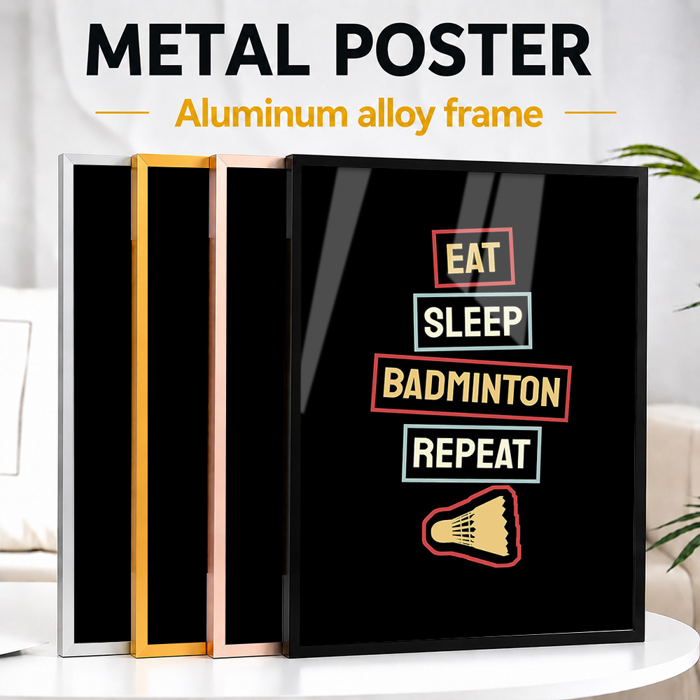Badminton Photo - Badminton-Metallposter mit Aluminiumlegierungsrahmen, personalisiertes Foto im