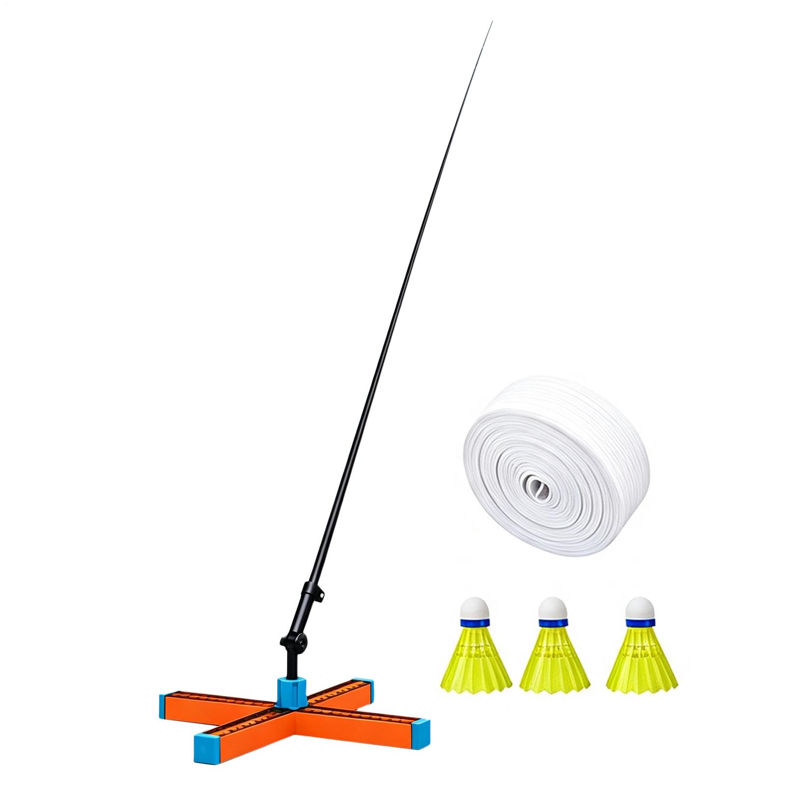Badminton Kids - Badminton-Einzeltrainingshilfe, tragbar, faltbar, automatisch zurückfedernd, Einzel-Badminton-Trainer